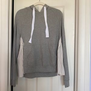 🆕Grey hoodie with blue and white striped sides